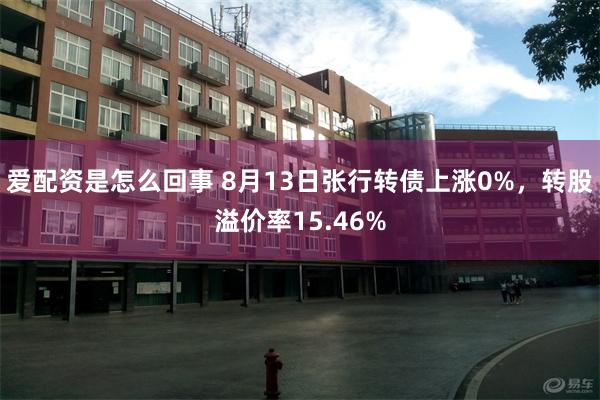 爱配资是怎么回事 8月13日张行转债上涨0%，转股溢价率15.46%