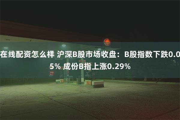 在线配资怎么样 沪深B股市场收盘：B股指数下跌0.05% 成份B指上涨0.29%