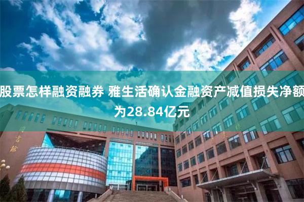 股票怎样融资融券 雅生活确认金融资产减值损失净额为28.84亿元