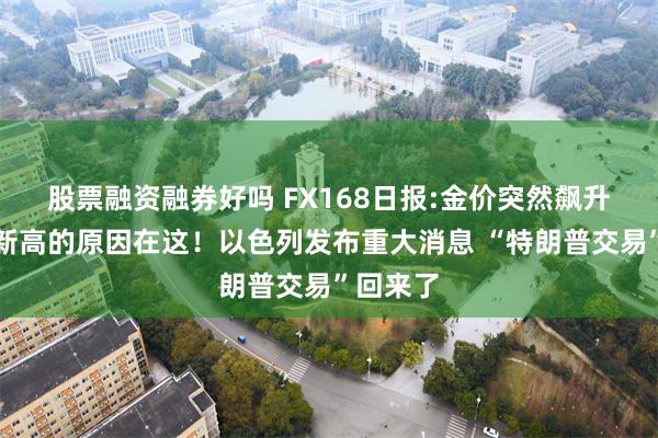 股票融资融券好吗 FX168日报:金价突然飙升创历史新高的原因在这！以色列发布重大消息 “特朗普交易”回来了