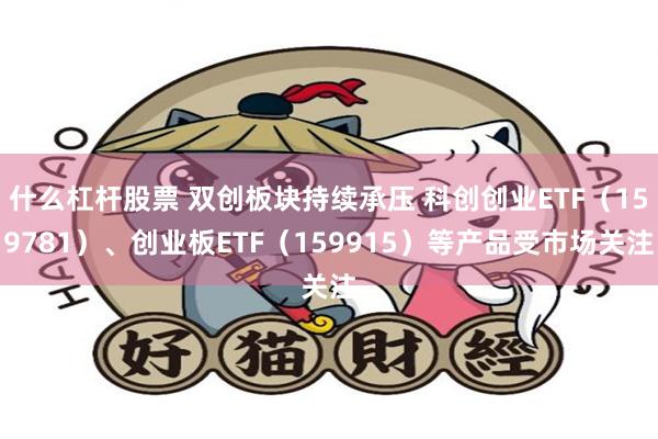 什么杠杆股票 双创板块持续承压 科创创业ETF（159781）、创业板ETF（159915）等产品受市场关注