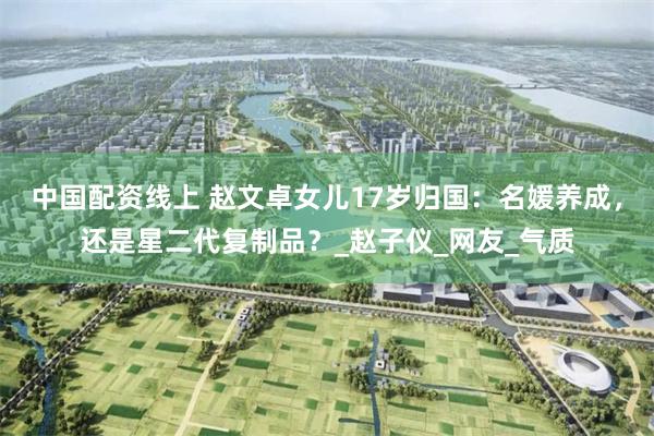 中国配资线上 赵文卓女儿17岁归国：名媛养成，还是星二代复制品？_赵子仪_网友_气质